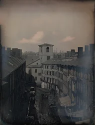 Veja Down Brattle Street do Southworth & Hawes Studio em 5 12 Tremont Row, Boston, 1855. Criadores: Josiah Johnson Hawes, Albert Sands Southworth.