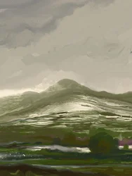 Vale da Montanha Verde Envolto em Nevoeiro