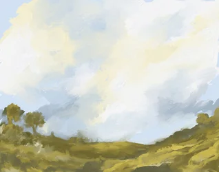 Paisagem de Nuvens sobre Campos Ondulantes