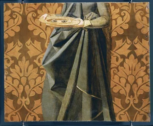 Olhos de Santa Lúcia, pormenor (pintura sobre madeira)