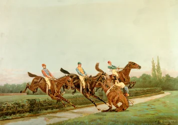 Cavalos e jóqueis, século XX (ilustração)