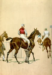 Cavalos e jóqueis, século XX (ilustração)
