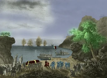 O caixão de Napoleão deixa Santa Helena