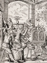 Ourivesaria, reprodução da talha do século XVI de Jost Amman