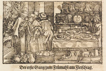 Um novo livro de receitas de Marx Rumpolt. O primeiro livro de receitas alemão ilustrado, 1604.