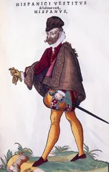 Traje de um fidalgo espanhol, gravura de Habitus praecipuorum popularum