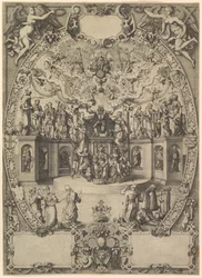 A apoteose do imperador Maximiliano II, século XVI.