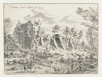 Castelo de Leuven, 1675 (caneta e tinta no papel)