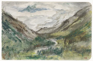 Vale com montanhas sobrecruzadas