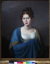 Comtesse Sofia Petrovna Lobanov Rostovsky - Retrato da Condessa Sofia Petrovna Lobanova-Rostovskaya (1798-1825), nee Lopukhina - Jozef Oleszkiewicz (1777-1830). Óleo sobre tela