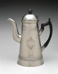 Cafeteira, c. 1814-1825 (estanho, madeira)