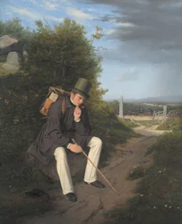 Um artista descansando à beira da estrada