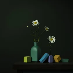 Vaso Daisy com blocos geométricos