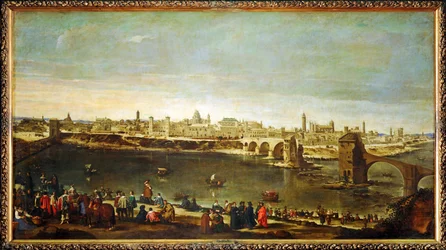 Vista da cidade de Saragoça (pintura sobre tela)