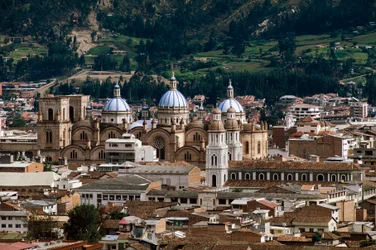 Vista da Catedral da Imaculada Conceição ou Nova Catedral, desenho de Juan Bautista Stiehle (1829-1899), Cuenca (Lista do Património Mundial da UNESCO