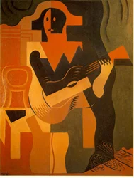 Arlequim com guitarra