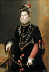Espanhol:  La reina Isabel de Valois, tercera esposa de Felipe II Rainha Elisabeth de Valois, terceira esposa de Felipe II
