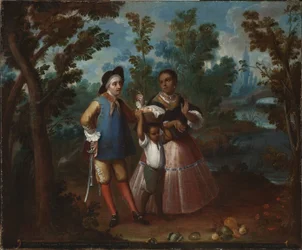 X. Do espanhol e retorno para trás, segure-se suspenso no ar (X. De español y dê livre, tente en el aire), c.1760