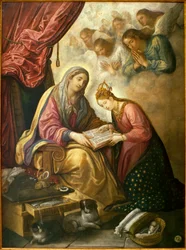 Santa Ana a aprender a ler à Virgem - Pintura de Juan de Roelas (ca. 1558/1560-1625), óleo sobre tela, ca. 1615 - Museu de Belas Artes de Sevilha, Espanha