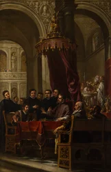 A conversão e batismo de Santo Agostinho por Santo Ambrósio