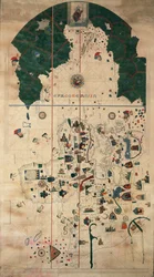 Carta de Portolan-Nautical planisphere de Juan de la Cosa, Circa 1500
