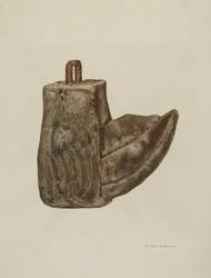 Estribo de madeira, c. 1941.
