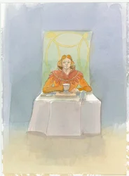 Um lorde medieval sentou-se à mesa, 2004.
