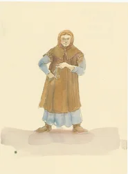 Um mordomo medieval, que foi responsável pela gestão da casa e da propriedade de um senhor, 2004.