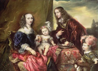 Retrato de uma família (dito ser do coronel John Hutchinson (1615-64) 1659