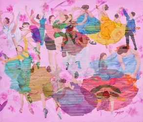 Dança de ballet colorida