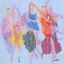 Bailarinos de ballet coloridos