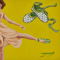 Bailarina a dançar, amarela