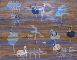 Cisnes graciosos do ballet