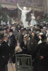 Uma sexta-feira, no salão des artistes francais. Pintura de Jules Alexandre Grun (1868-1939), Oil On Canvas, Arte Francesa