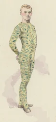 Ginasta de circo em leotardo (cor litho)
