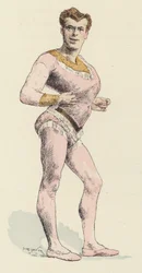 Homem forte de circo, com peito pronunciado (cor litho)