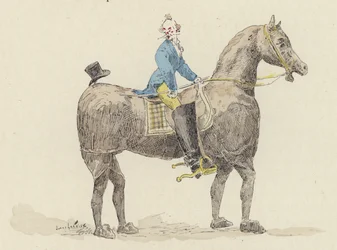 Palhaço no cavalo de fantasia (cor litho)