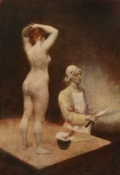 Papa Calixte, barbeiro. Pantagruel. Ilustração de Jules Garnier. Em "Rabelais e as obras de Jules Garnier".