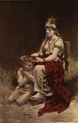 Semyramis (Semiramis) enrolando um belistre (vagabundo). Pantagruel, ilustração de Jules Garnier. Em "Rabelais e as obras de Jules Garnier".