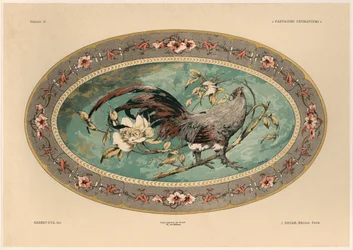 Galo, prancha 37 de «Fantasias decorativas», gravada por Gillot, publicada por Jules Rouam, Librairie de l
