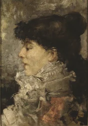 Retrato de Sarah Bernhardt (1844-1923), por Bastien Lepage, Jules (1848-1884). Óleo sobre tela
