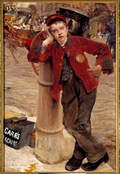 O pequeno engraxador inglês, pintura de Jules Bastien-Lepage (1848-1884), 1882, sol, 0,89 x 1,32 m, Paris, artes decorativas