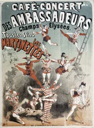 Les Martinettes au Cafe-Concert des Ambassadeurs - Cartaz de Jules Cheret, final do século XIX