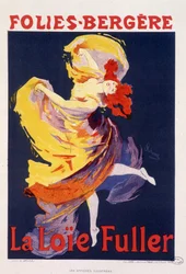 Loie Fuller at Folies Bergere - por Jules Cheret, c. 1890