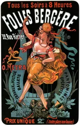 Poster para o Folies-Bergere 1874 por Jules Cheret (1836-1932) - obras acrobáticas, balés, pantomimas, operetas, dança, dançarino, music hall (sala de música), Paris gay, Paris à noite -