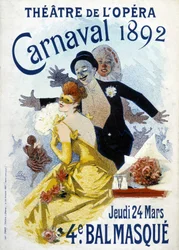 Cartaz de Cherret para o carnaval de 1892 no teatro de ópera.