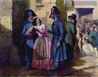 Detenção de uma prostituta pela polícia, c.1835