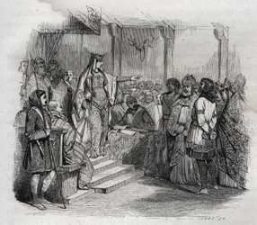 Ermengarde de Hesbaye (778-818) (Hermengarde de Hesbaye) teve Bernard d