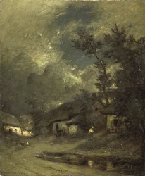 Uma aldeia à noite