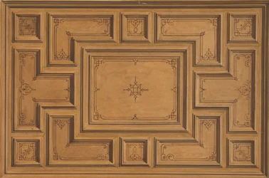 Design para um tecto decorado, 1840-97. Criadores: Jules-Edmond-Charles Lachaise, Eugène-Pierre Gourdet.